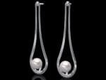 18k white gold earrings with a white pearl