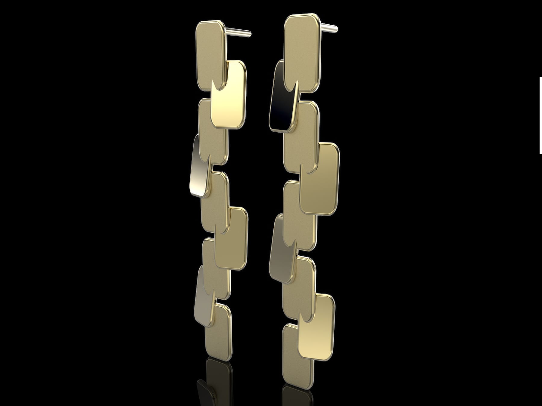 Aegys E AuY Aegys earrings 18k gold geometric design