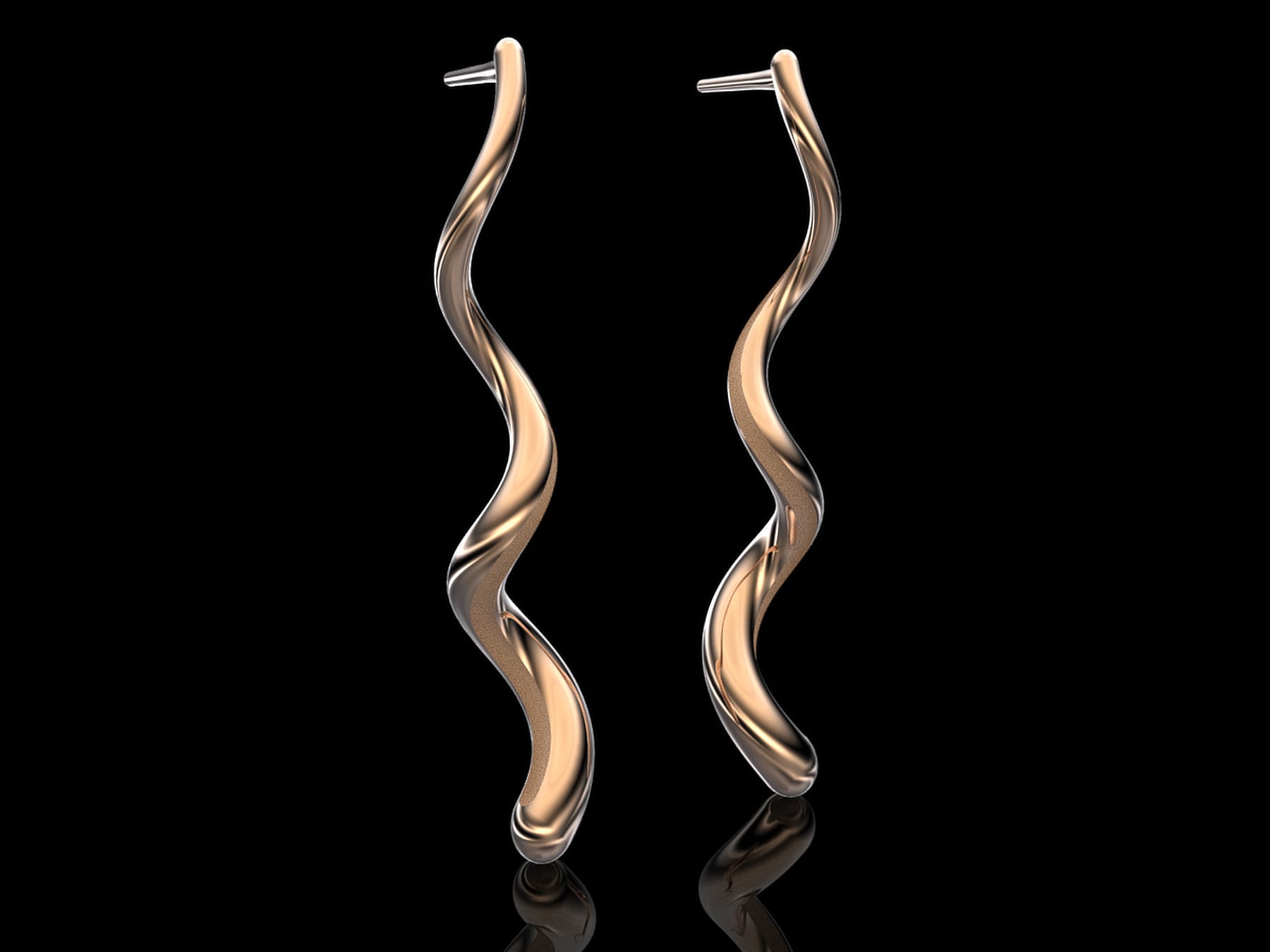 Agny E AuR Agny earrings 18k gold fluid organic wave form