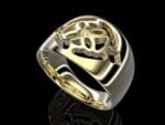 Aleeshy ring 18k gold mandala sacred geometry
