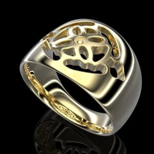 Aleeshy ring 18k gold mandala sacred geometry