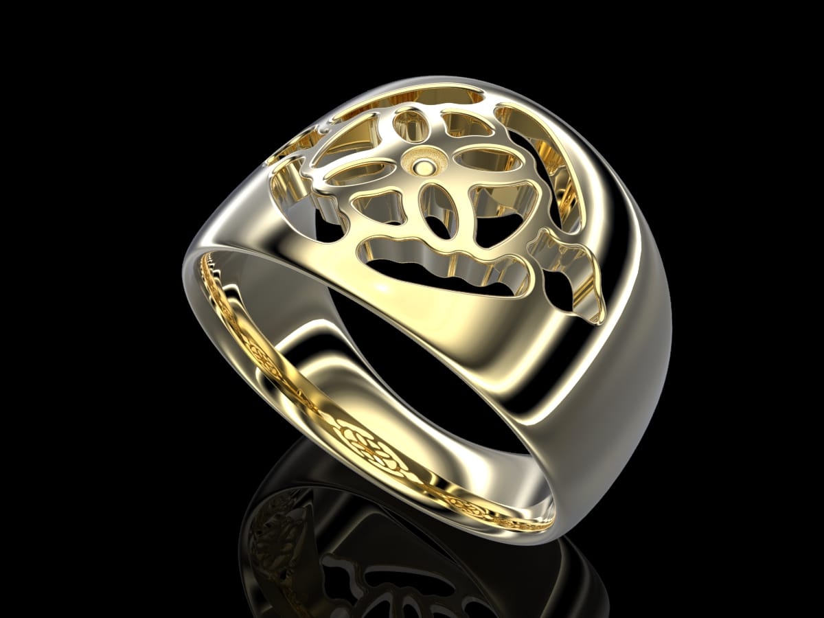 Aleeshy R AuY Aleeshy ring 18k gold mandala sacred geometry