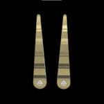 Anigridee earrings 18k gold tapered drop gemstone tip