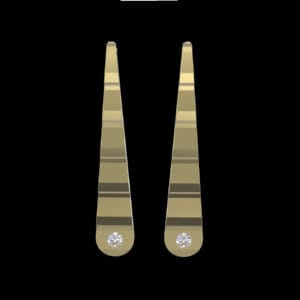 Anigridee earrings 18k gold tapered drop gemstone tip