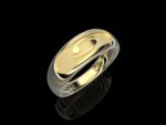 Cancer Ring in yellow gold, zodiac detail