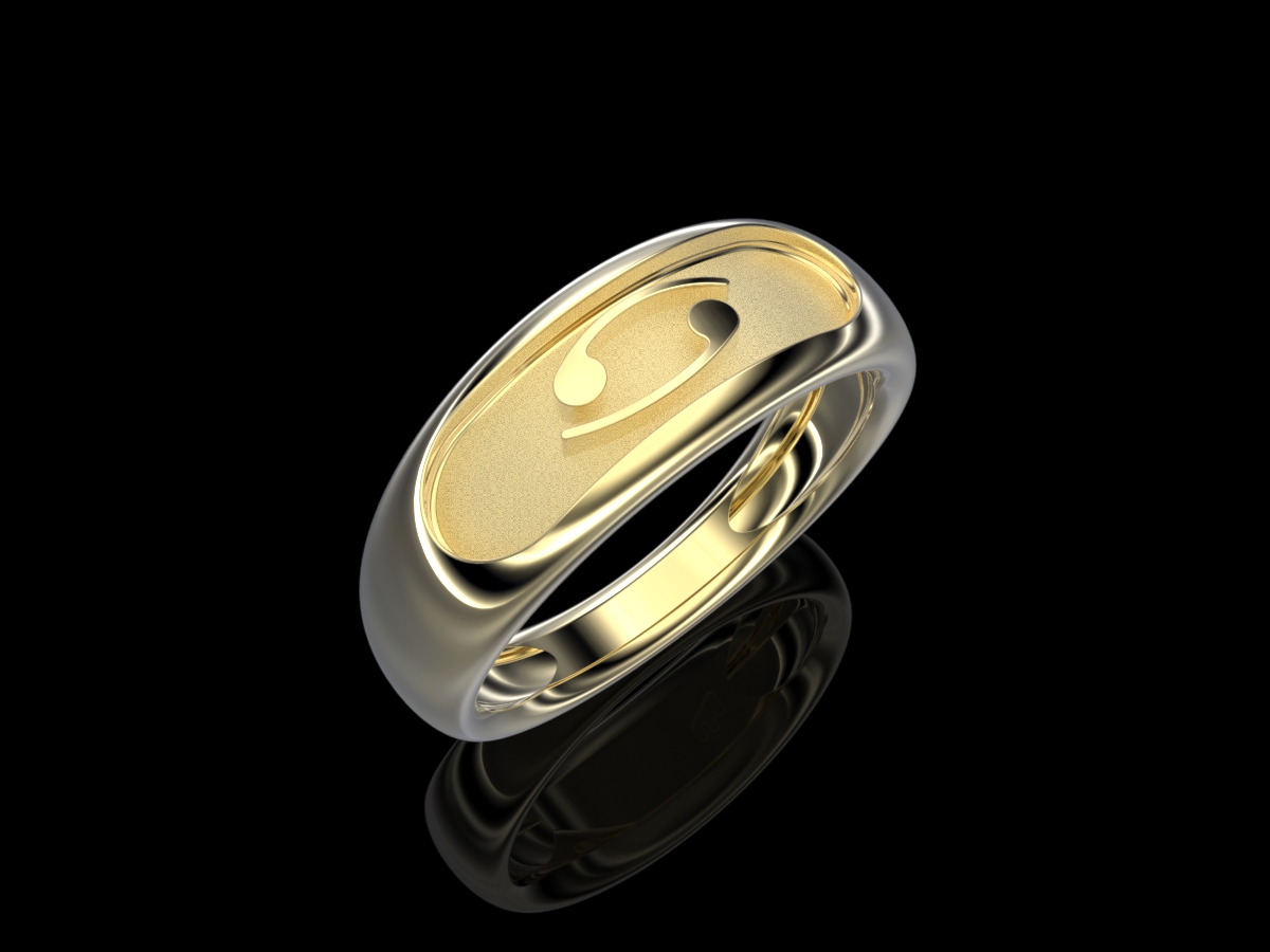 Cancer R AuY Cancer Ring - Image 1