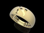 Aleph-a ring 18k gold Hebrew letter matte frosted dome