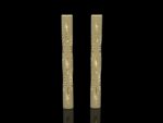 Aulyenee earrings 18k gold tall column granulation elliptical windows