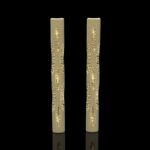 Aulyenee earrings 18k gold tall column granulation elliptical windows
