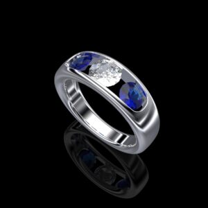 Auryel Ring in white gold with sapphire