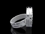 Klastys Ring in 18k white and white gold — crackle-patterned band inspired by Ginnungagap, the Norse primordial void where the world was born.