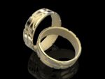 Klastys Ring in 18k yellow and yellow gold — crackle-patterned band inspired by Ginnungagap, the Norse primordial void where the world was born.