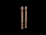 Ngaitji Earrings in 18k rose gold — flat bar drops set with rubies, inspired by the tjuringa sacred objects and the ngaitji totem tradition of Aboriginal Australia.